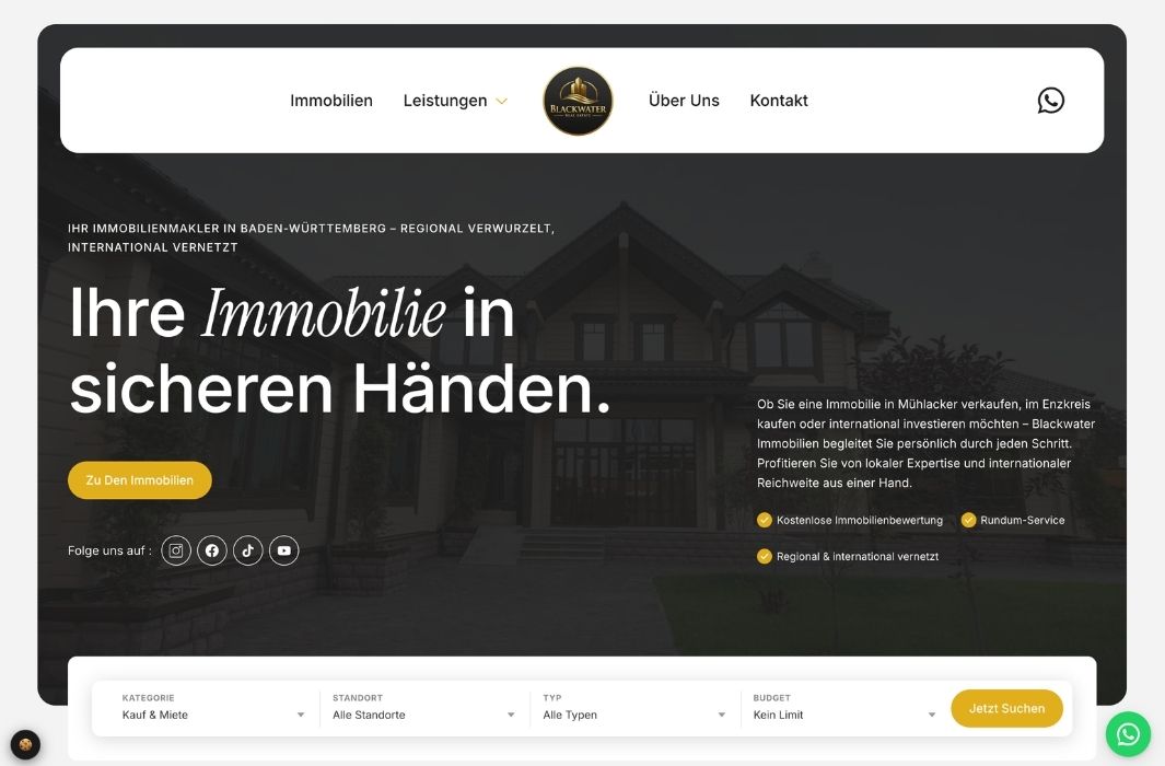 BW Immos Website von Weboa