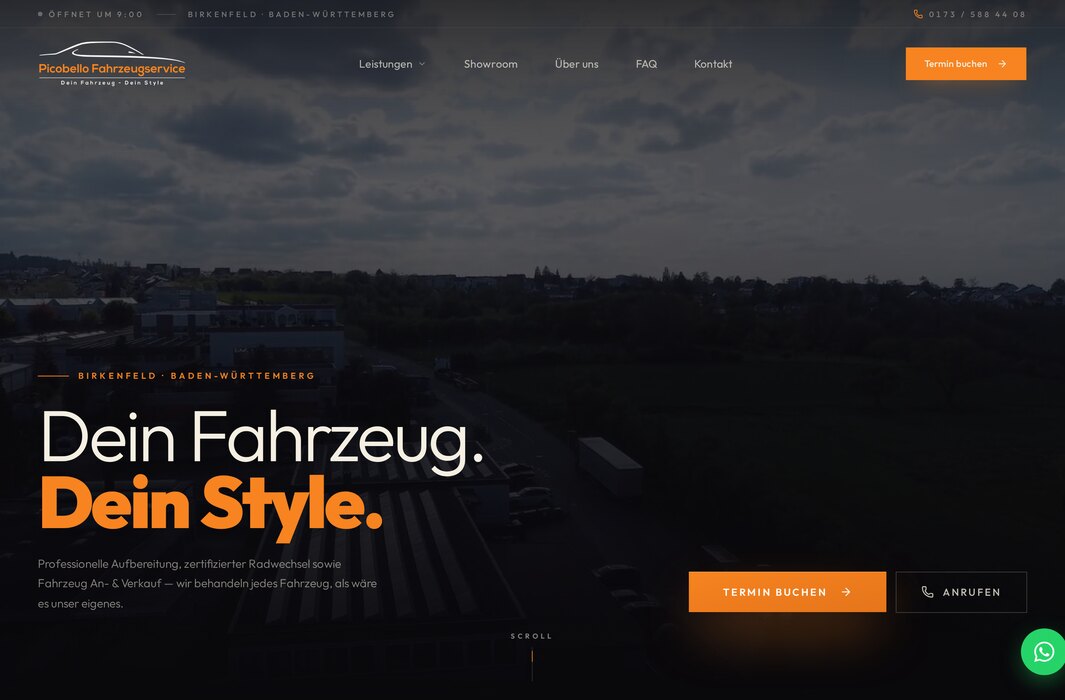 Picobello Fahrzeugservice Birkenfeld Website von Weboa